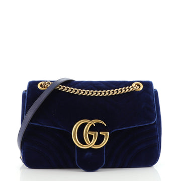 Gucci GG Marmont Flap Bag Matelasse Velvet Medium