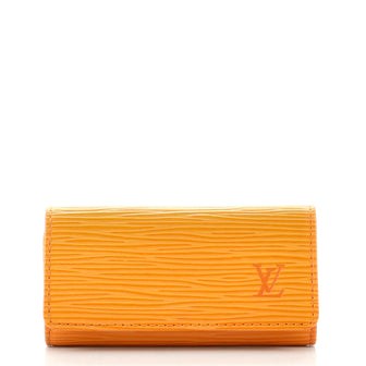 LOUIS VUITTON Orange Epi Leather 4 Key Case Holder