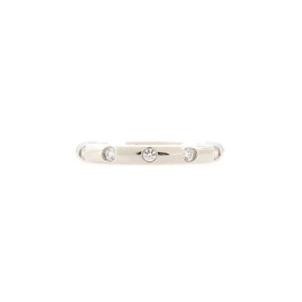 Tiffany & Co. Elsa Peretti 11 Diamond Stacking Band Ring Platinum with Diamonds