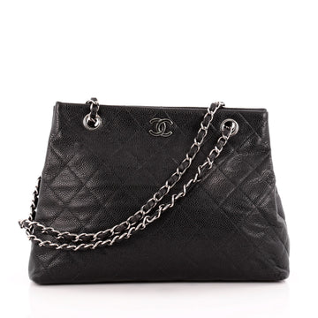 Chanel Vintage Chain Tote Quilted Caviar Medium 