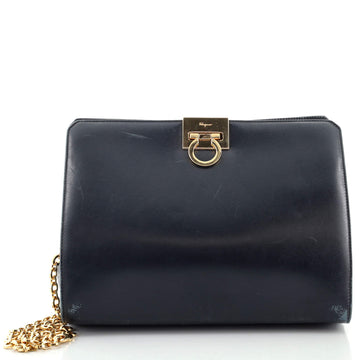 Salvatore Ferragamo Vintage Gancini Chain Shoulder Bag Leather Medium