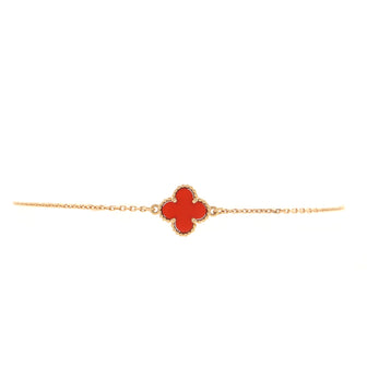 Van Cleef & Arpels Sweet Alhambra Bracelet 18K Rose Gold and Carnelian