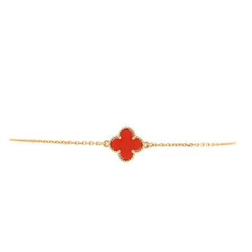 Van Cleef & Arpels Sweet Alhambra Bracelet 18K Rose Gold and Carnelian