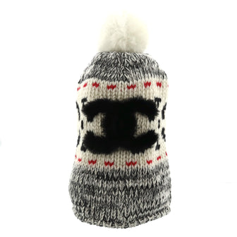 Chanel Multi CC Pom Pom Beanie Wool and Shearling