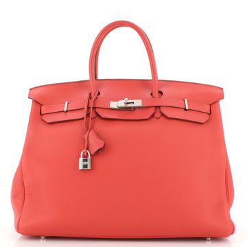 Hermes Birkin Handbag Pink Clemence with Palladium Hardware 40