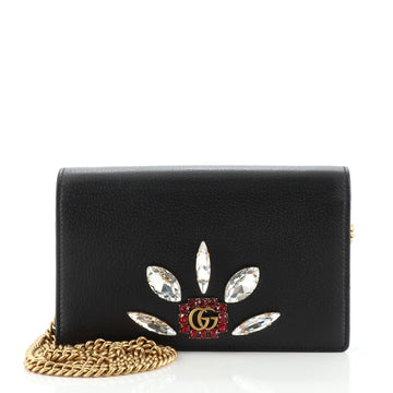 Gucci GG Marmont Chain Wallet Embellished Leather Mini