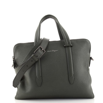 Salvatore Ferragamo Firenze Double Zip Briefcase Leather