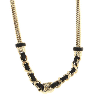 Chanel CC Turnlock Choker Necklace Metal and Leather