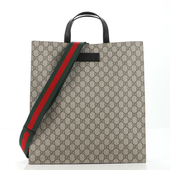 Gucci Convertible Soft Open Tote GG Coated Canvas Tall
