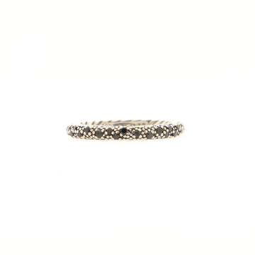 David Yurman Midnight Melange Band Ring Sterling Silver with Black Diamonds