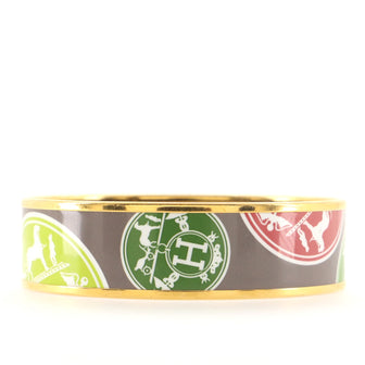 Hermes Bangle Bracelet Printed Enamel Wide