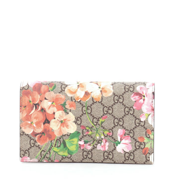 Gucci Chain Wallet Blooms Print GG Coated Canvas
