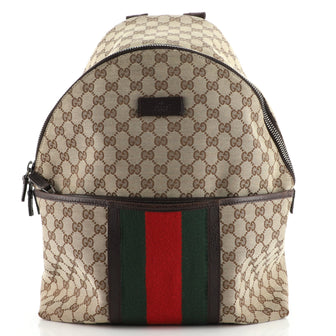 Gucci Web Backpack GG Canvas Medium