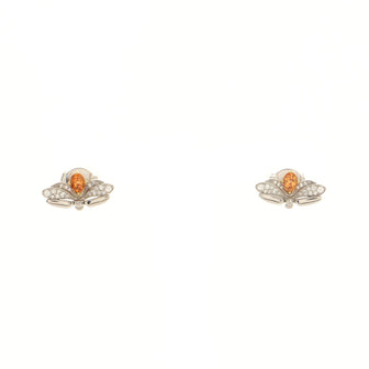 Tiffany & Co. Paper Flowers Firefly Stud Earrings Platinum with Diamonds and Spessartine