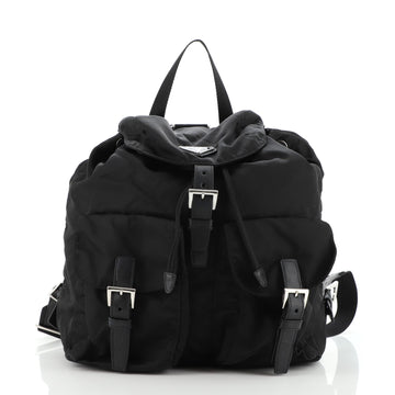 Prada Double Front Pocket Backpack Tessuto Small