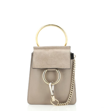 Chloe Faye Bracelet Crossbody Bag Leather and Suede Mini