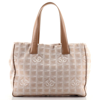 Chanel Front Zip Travel Line Tote Nylon Medium