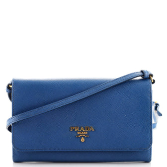 Prada Wallet on Strap Saffiano Leather Small