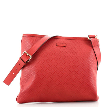 Gucci Zip Top Messenger Bag Diamante Leather Large