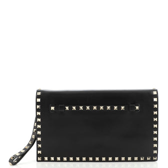 Valentino Rockstud Flap Clutch Leather