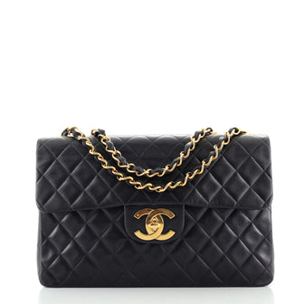 Chanel Vintage Classic Single Flap Bag Quilted Lambskin Maxi