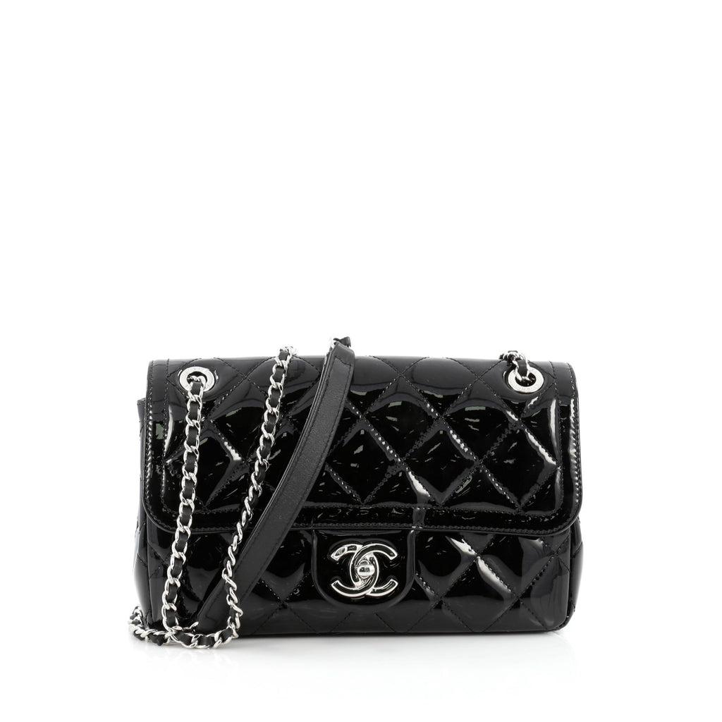 Buy Chanel Coco Shine Flap Bag Quilted Patent Small Black 1247301