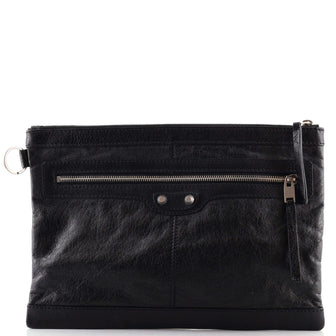 Balenciaga Classic City Clip Pouch Leather Medium