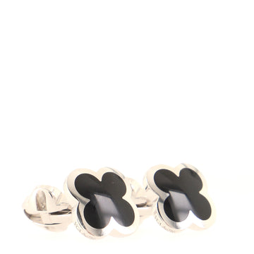 Van Cleef & Arpels Alhambra Cufflinks 18K White Gold with Onyx