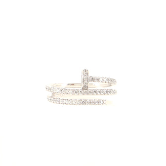 Cartier Juste un Clou Paved Double Ring 18K White Gold with Diamonds Small