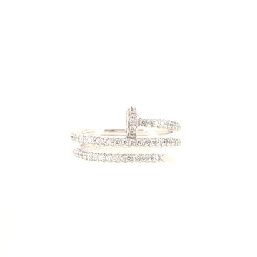 Cartier Juste un Clou Paved Double Ring 18K White Gold with Diamonds Small