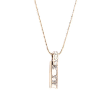 Tiffany & Co. Atlas Bar Pendant Necklace 18K White Gold with Diamonds