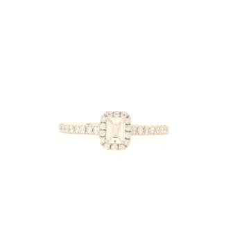 Tiffany & Co. Soleste Halo Ring Platinum with Emerald Cut Diamond 0.25CT