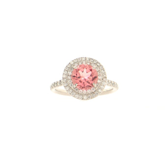 Tiffany & Co. Soleste Round Ring Platinum with Tourmaline and Diamonds 7-7.5mm