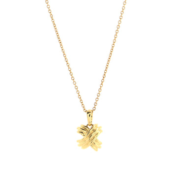 Tiffany & Co. Signature X Pendant Necklace 18K Yellow Gold Small