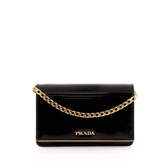 Prada Chain Wallet Crossbody Spazzolato Leather