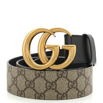 Gucci GG Marmont Belt GG Coated Canvas and Leather Wide