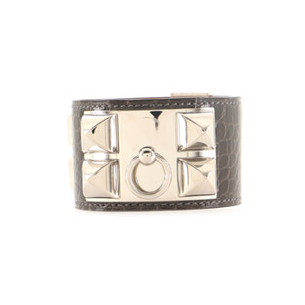 Hermes Collier de Chien Bracelet Shiny Alligator