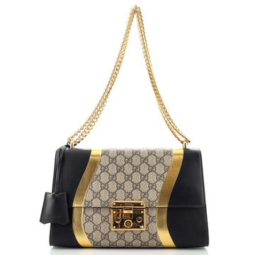 Gucci Padlock Shoulder Bag GG Coated Canvas and Leather Medium
