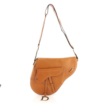 Christian Dior Vintage Saddle Messenger Bag Leather Medium