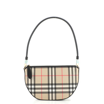 Burberry Olympia Pouch Shoulder Bag Vintage Check Coated Canvas