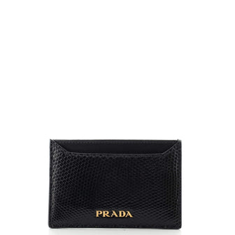 Prada Card Holder Embossed Leather