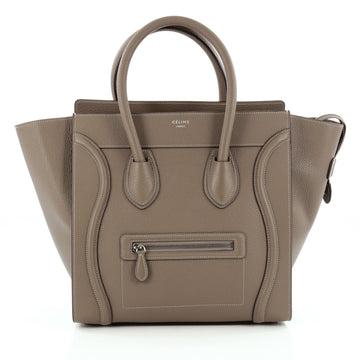 Celine Luggage Handbag Grainy Leather Mini