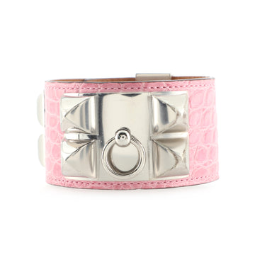 Hermes Collier de Chien Bracelet Shiny Alligator