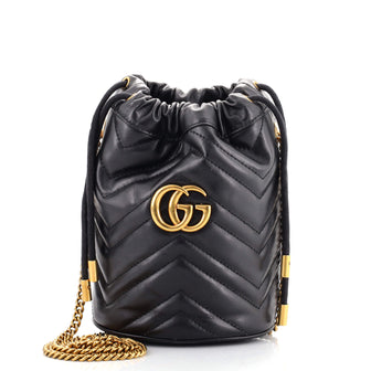 Gucci GG Marmont Bucket Bag Matelasse Leather Mini