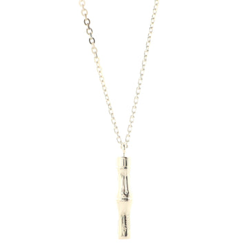 Gucci Bamboo Drop Pendant Necklace Sterling Silver