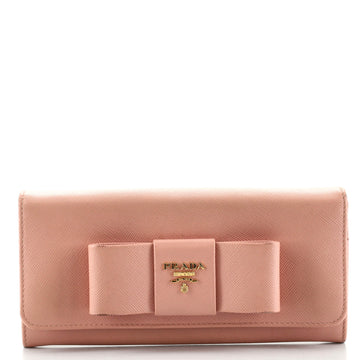 Prada Bow Flap Wallet Saffiano Leather Long