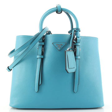 Prada Belted Strap Cuir Double Tote Saffiano Leather Medium