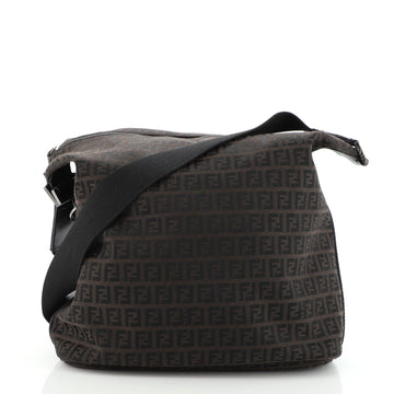 Fendi Vintage Zip Messenger Bag Zucchino Canvas Medium