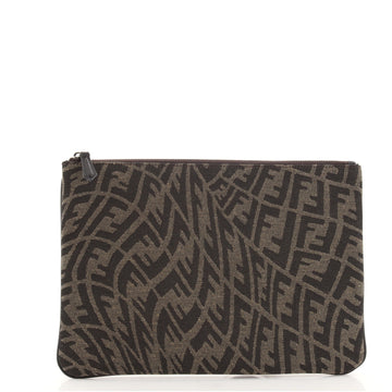 Fendi Flat Zip Pouch Vertigo Zucca Canvas Medium