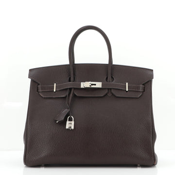 Hermes Birkin Handbag Brown Chevre de Coromandel with Palladium Hardware 35